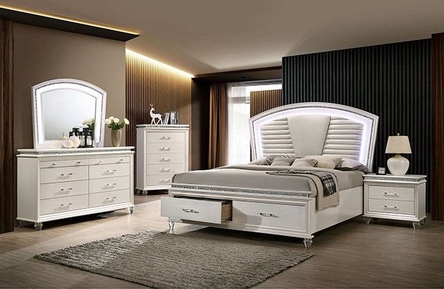 Adele Pearl White Storage Bedroom Collection