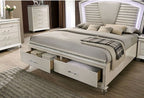 Adele Pearl White Storage Bedroom Collection, 91" W