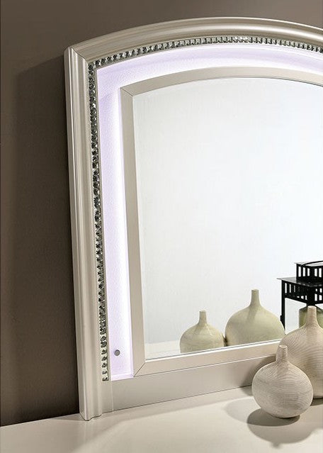 Adele Pearl White Storage Bedroom Collection, 91" W